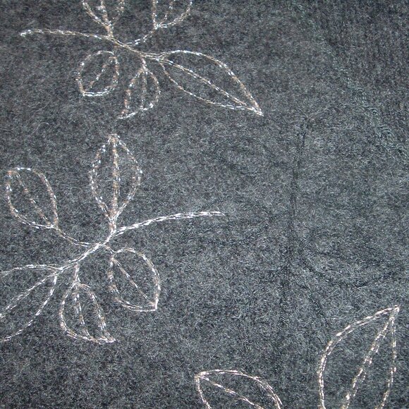 Vintage Crazy Horse Sweater Vest 100% WOOL Size Large Full Zip Gray/Silver Leaf - Picture 4 of 5